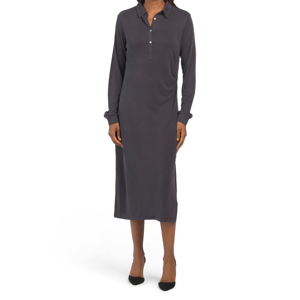 NWT BCBGMAXAZRIALong Sleeve Shirt Dress With Button Detail